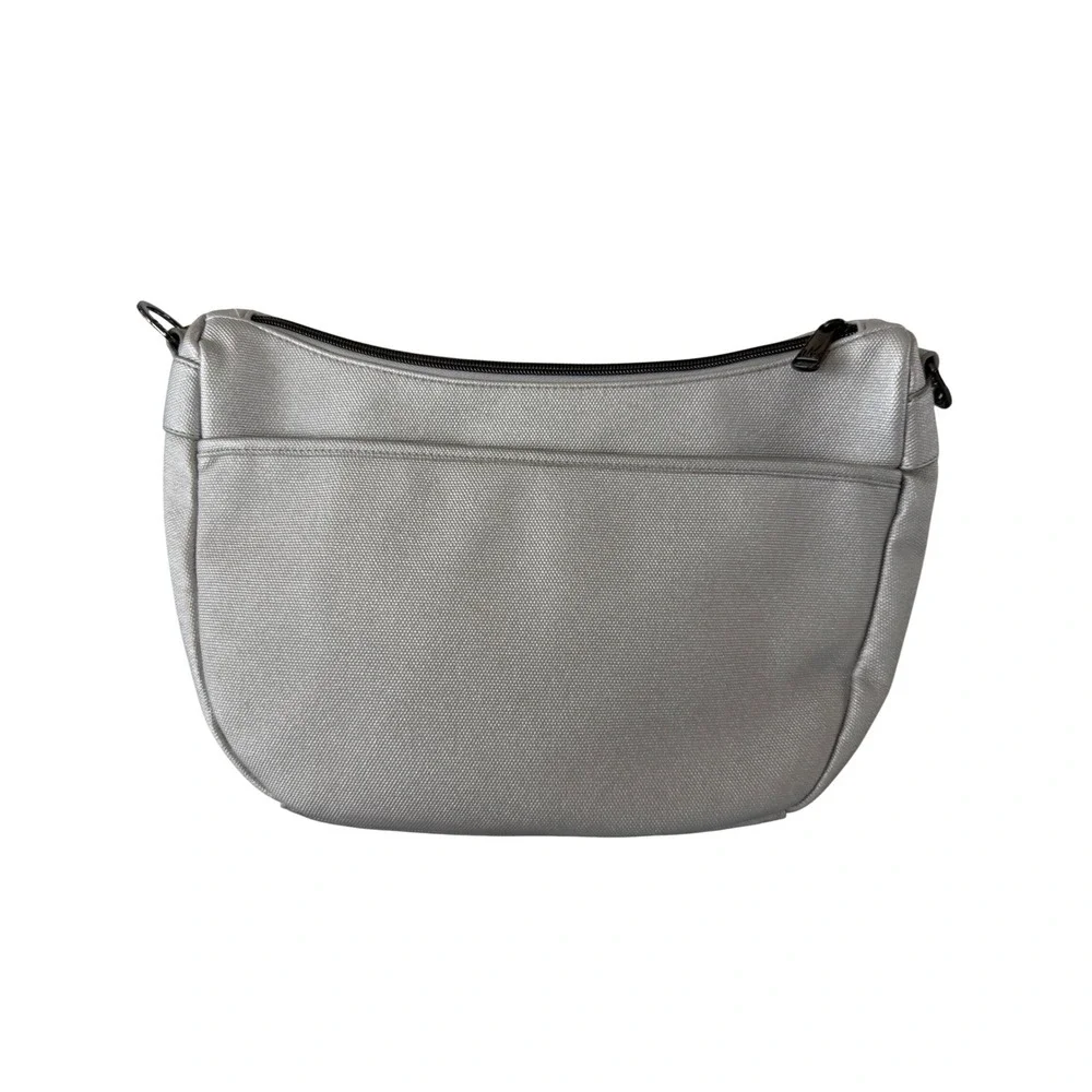 Lug Harmony Metallic Silver Quilted Crossbody Bag Shoulder‎ Purse Organizer